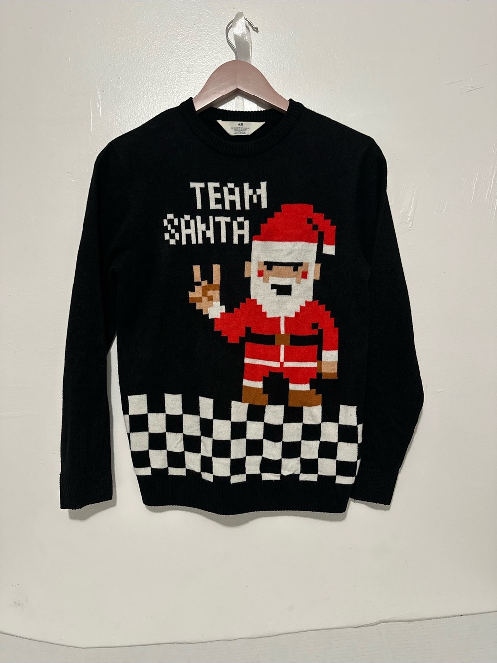 H&M Kids Black 'Team Santa' Holiday Sweater